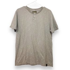 Lucky Brand short sleeve crew neck two button snaps shirt Mens M